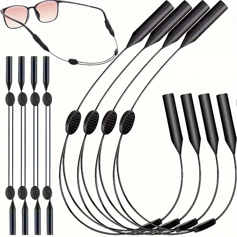 O conjunto de quatro peças de cordões de óculos multifuncionais é adequado para todos os tipos de óculos