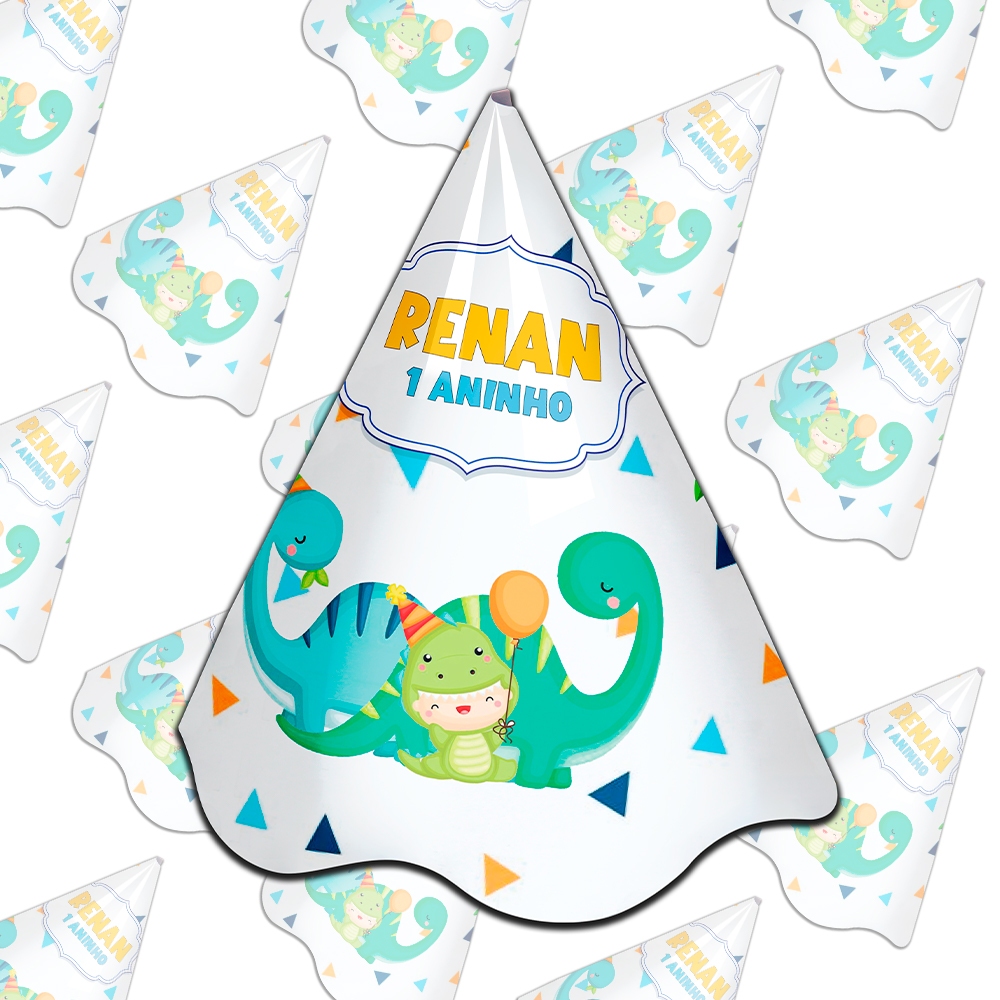 15,20,30 Quantidades Chapéu Lembrancinhas Aniversario Personalizados Infantil  Tema Dino Baby