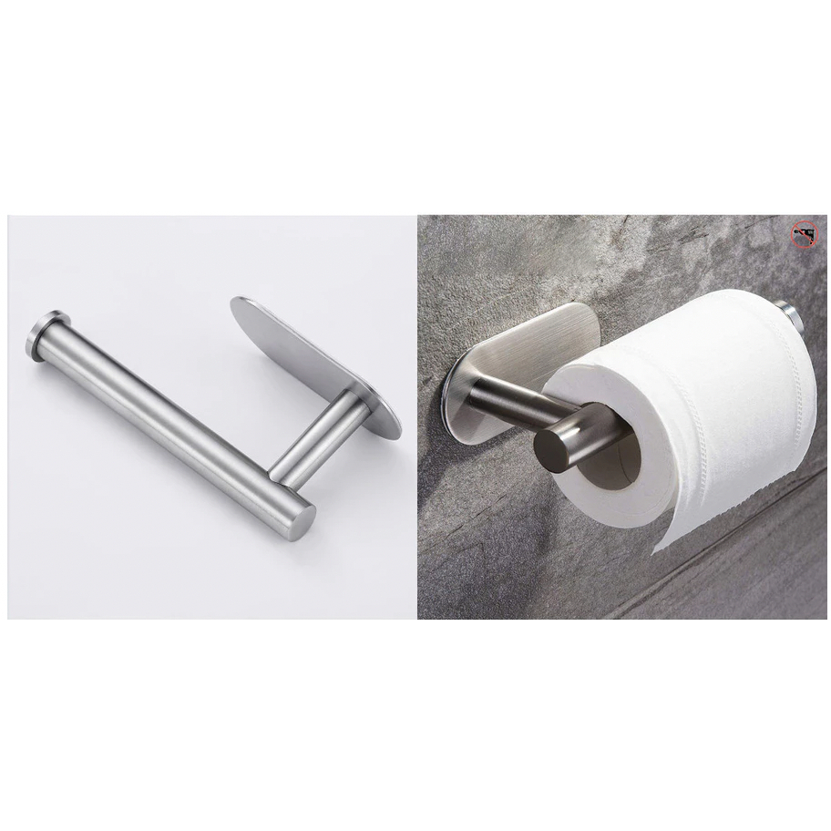 Porta Papel Higiênico Suporte Auto Adesivo Aço Inox Cromado Para Parede Banheiro LR-0046/a