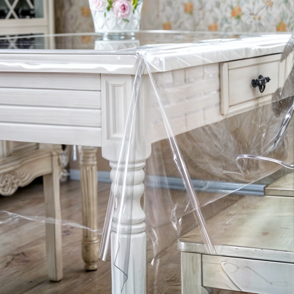 Plástico Toalha De Mesa de 4, 6, 8, 10 Lugares Transparente Térmico Impermeável