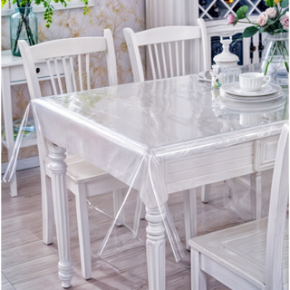 Plástico Toalha De Mesa de 4, 6, 8, 10 Lugares Transparente Térmico Impermeável em Oferta na Shopee