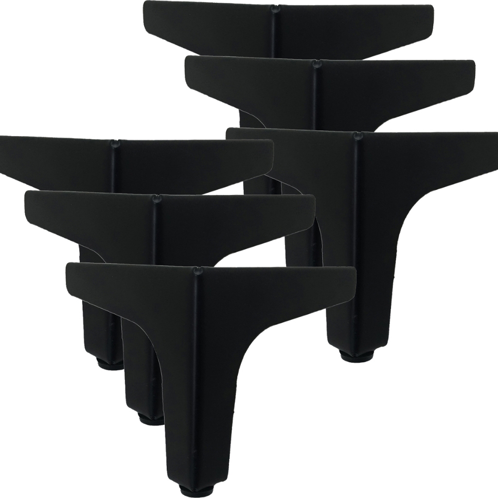 Kit 6 Pés De Sofá E Cama Preto Curve 10cm Para Móveis Canto em Oferta na Shopee
