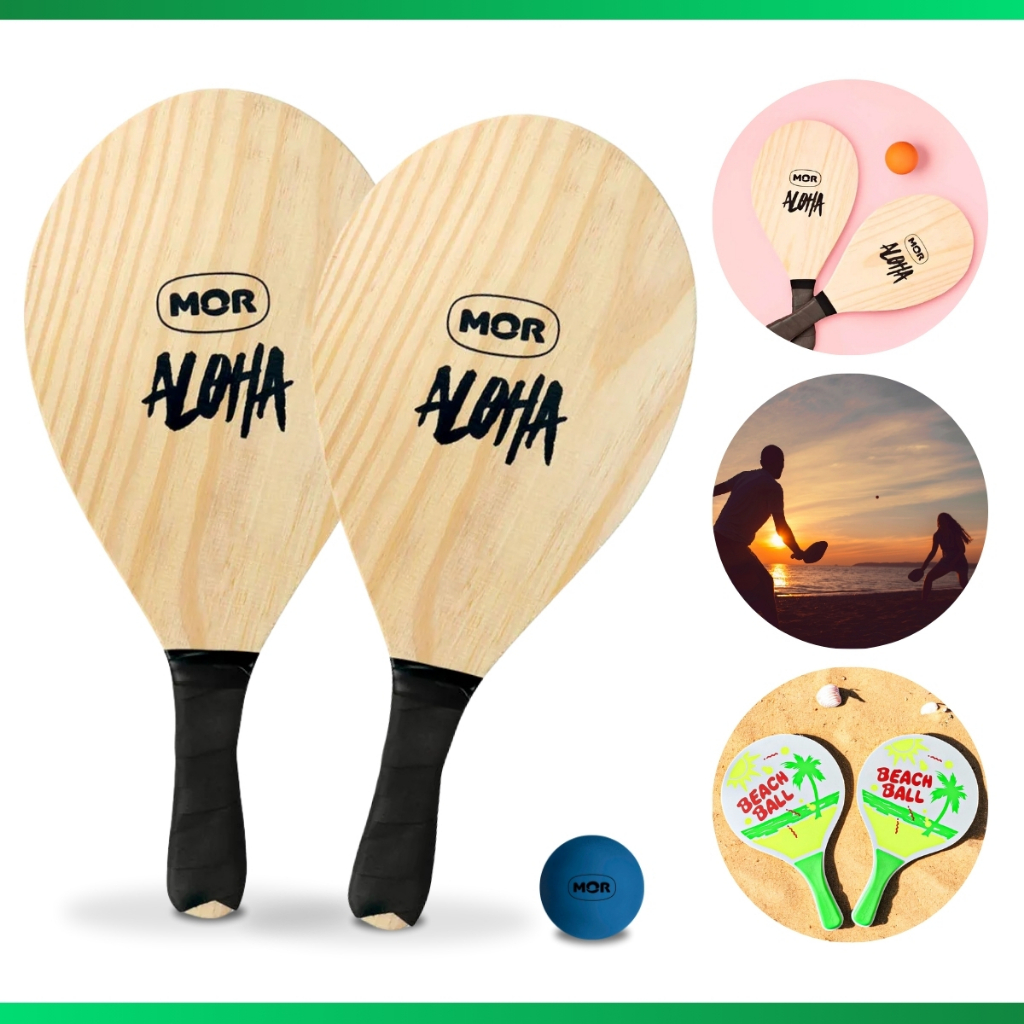 Frescobol De Madeira Aloha - Mor