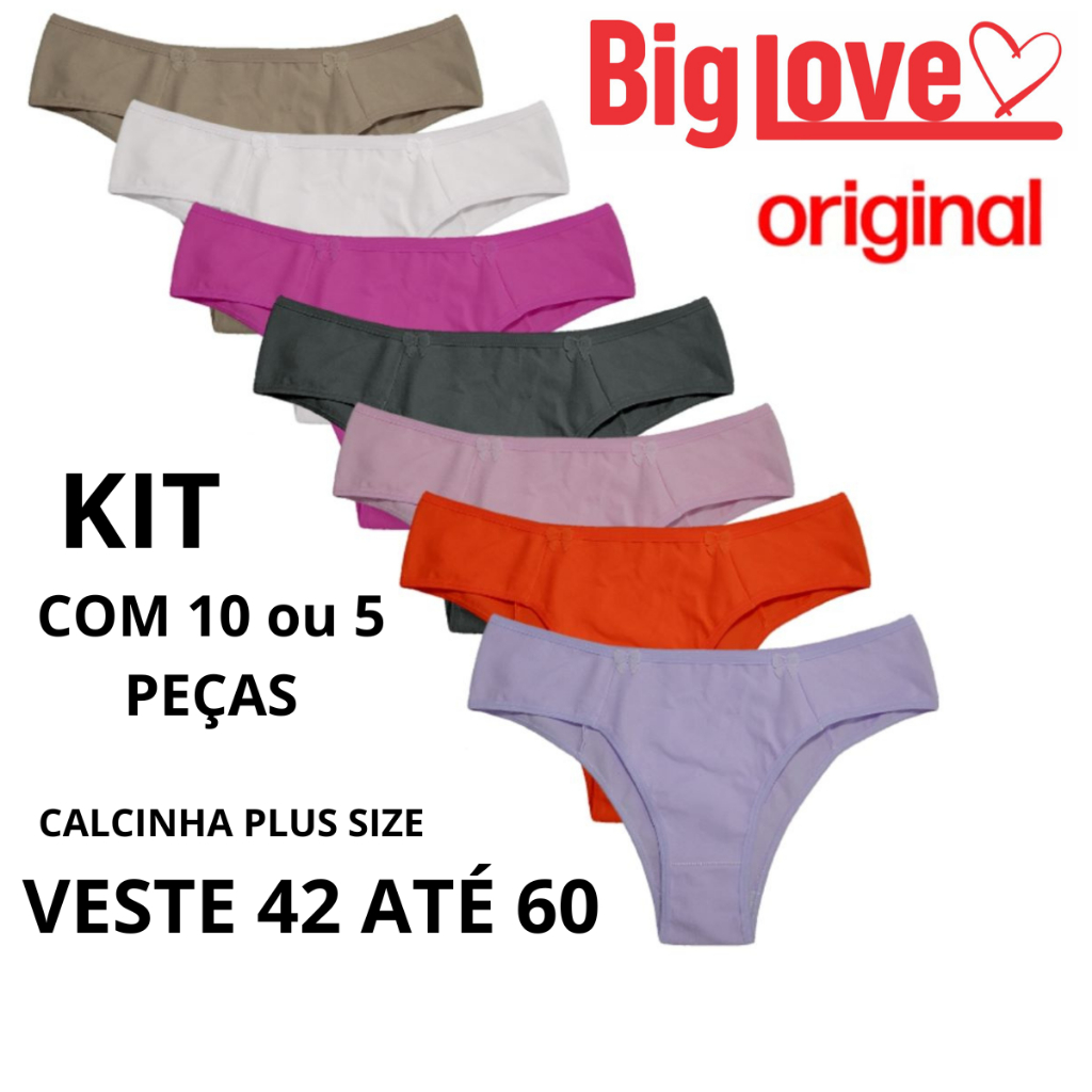Kit Calcinha Plus Size Tangão de Algodão  Tamanhos 42 até 60 direto da Fabrica Atacado e Varejo em Oferta na Shopee