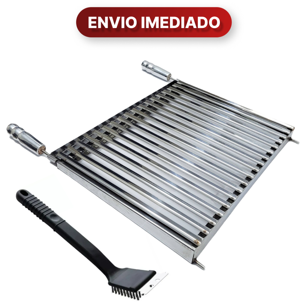 Grelha Argentina Parrilla Picanheira Reforçada Para Churrasco Inox e Limpa Grelha