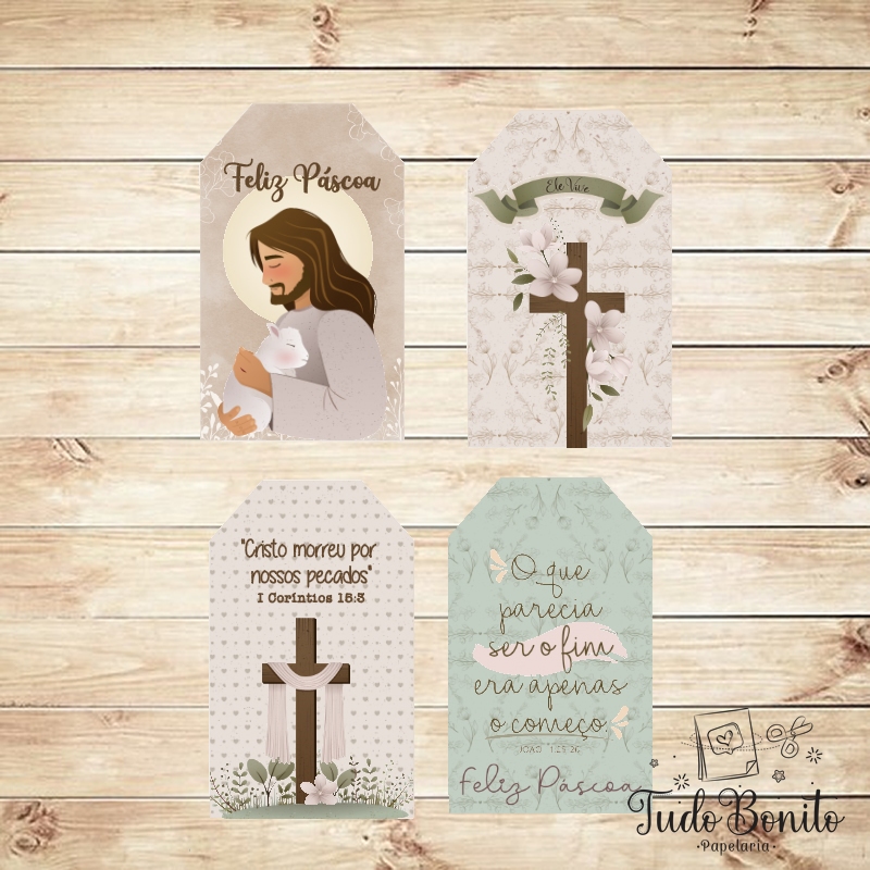 Tag de Agradecimento Páscoa Cristã 2 - 50/100/150 e 200 Unidades em Oferta na Shopee