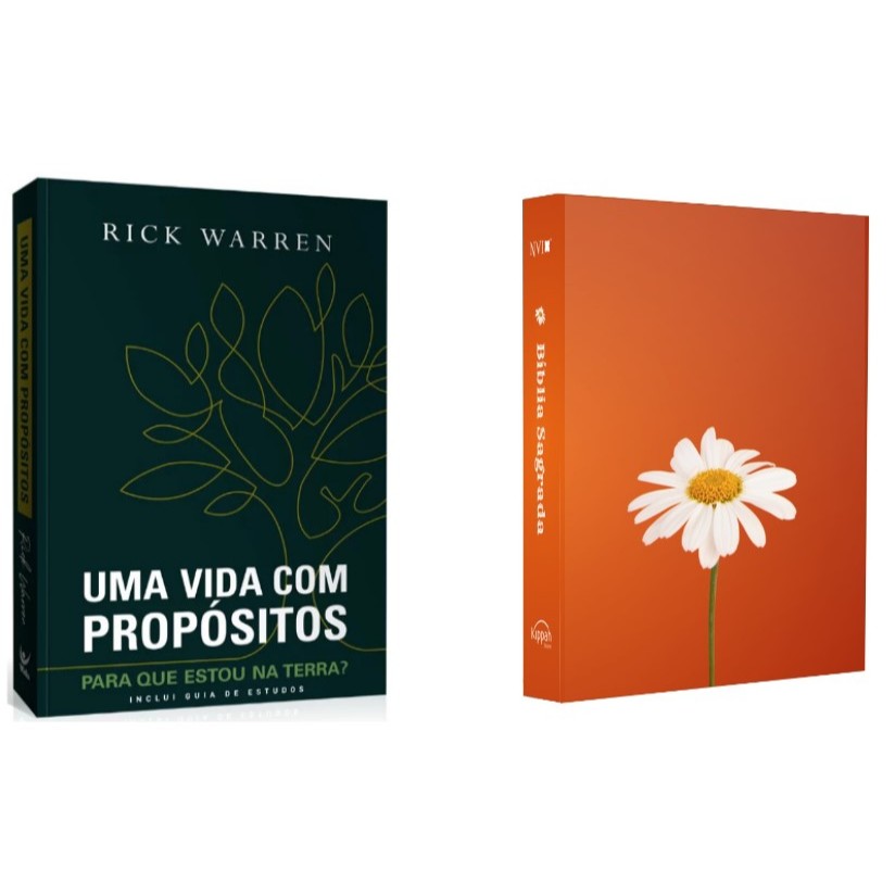 Kit Uma Vida Com Propósito + Bíblia Sagrada | NVI | Flor Branca em Oferta na Shopee