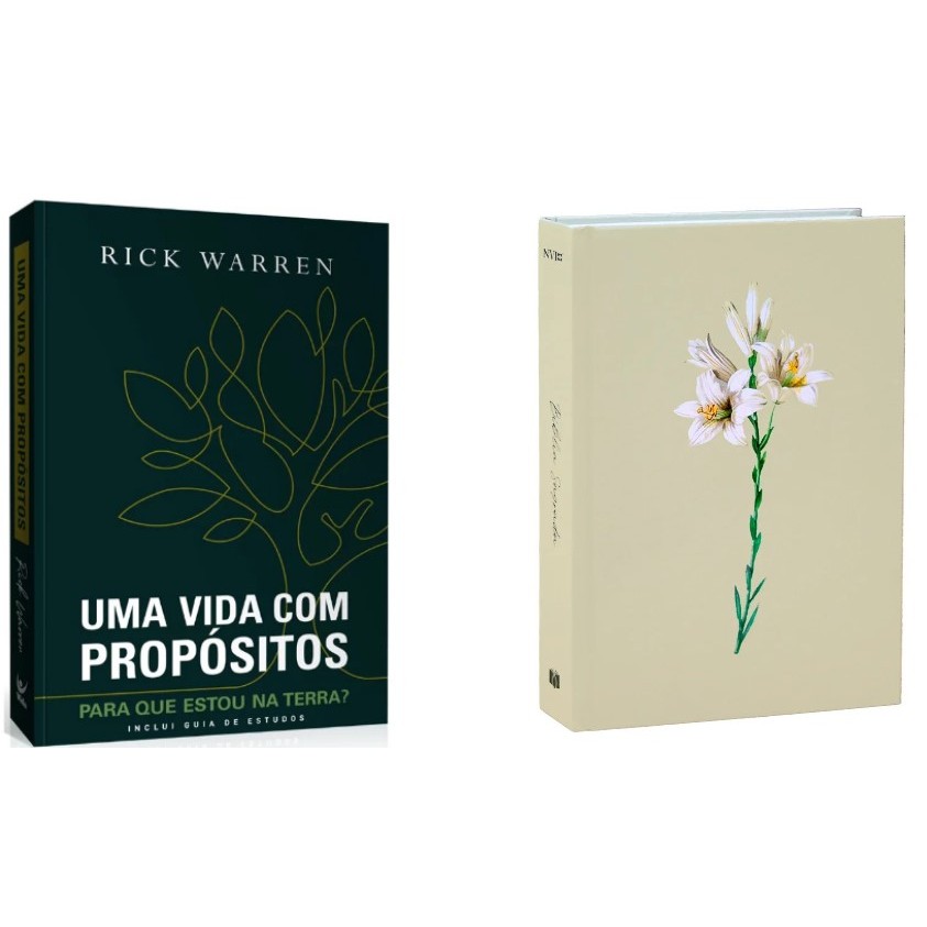Kit Uma Vida Com Propósito + Bíblia Sagrada | NVI | Lírios em Oferta na Shopee
