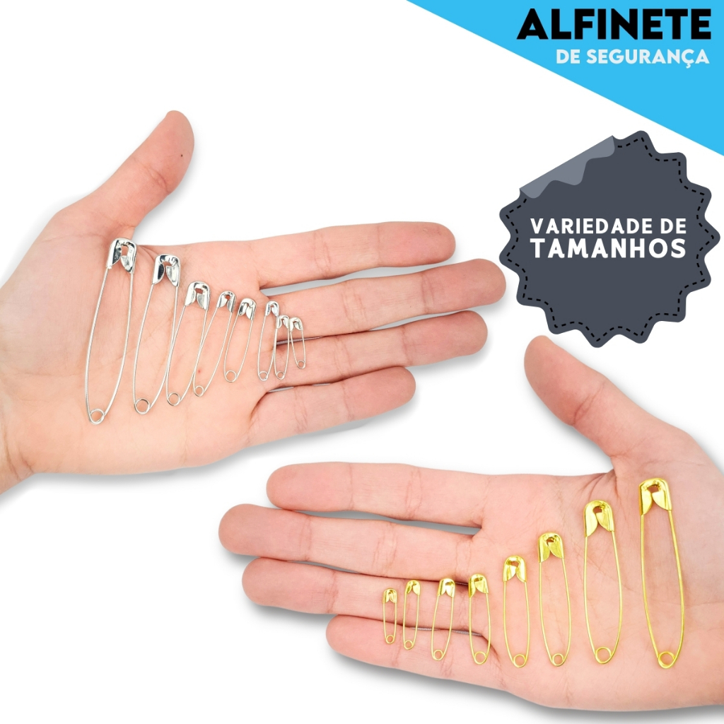 Alfinete de Segurança Ouro/Prata - Pacote com 100/50 Unidades - Aero em Oferta na Shopee