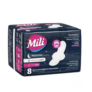 Absorvente Mili Noturno Cobertura Suave Com 8 Unidades