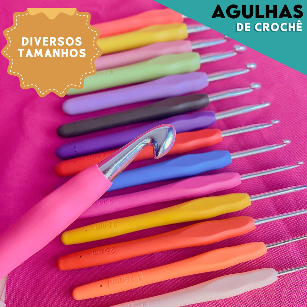 Agulha  Soft Para  Crochê Com Cabos Emborrachados - BNVT em Oferta na Shopee