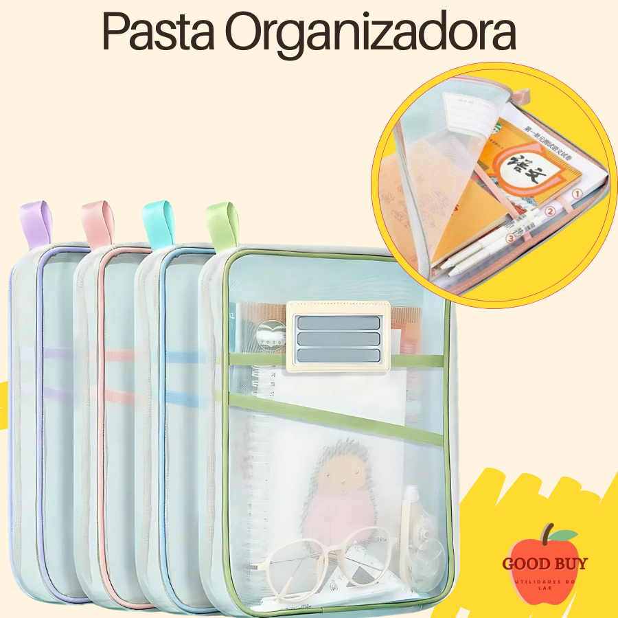 Documento De Camada Tripla A4 De Grande Capacidade Com Zíper Material De Escritório Escolar
