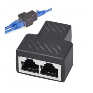 Adaptador Duplicador Para Cabo De Rede Rj 45 metal Entradas Fêmeas metal 1x2 Internet Divisor Y