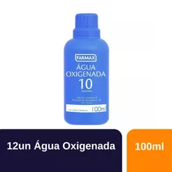 Kit 12un Água Oxigenada Antisséptico 10V Farmax 100ml