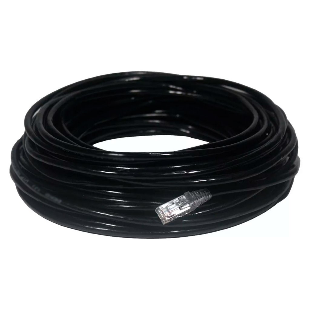 Cabo de Rede 100% Cobre Preto Lan Internet Novo Crimpado 20m Metros CAT6
