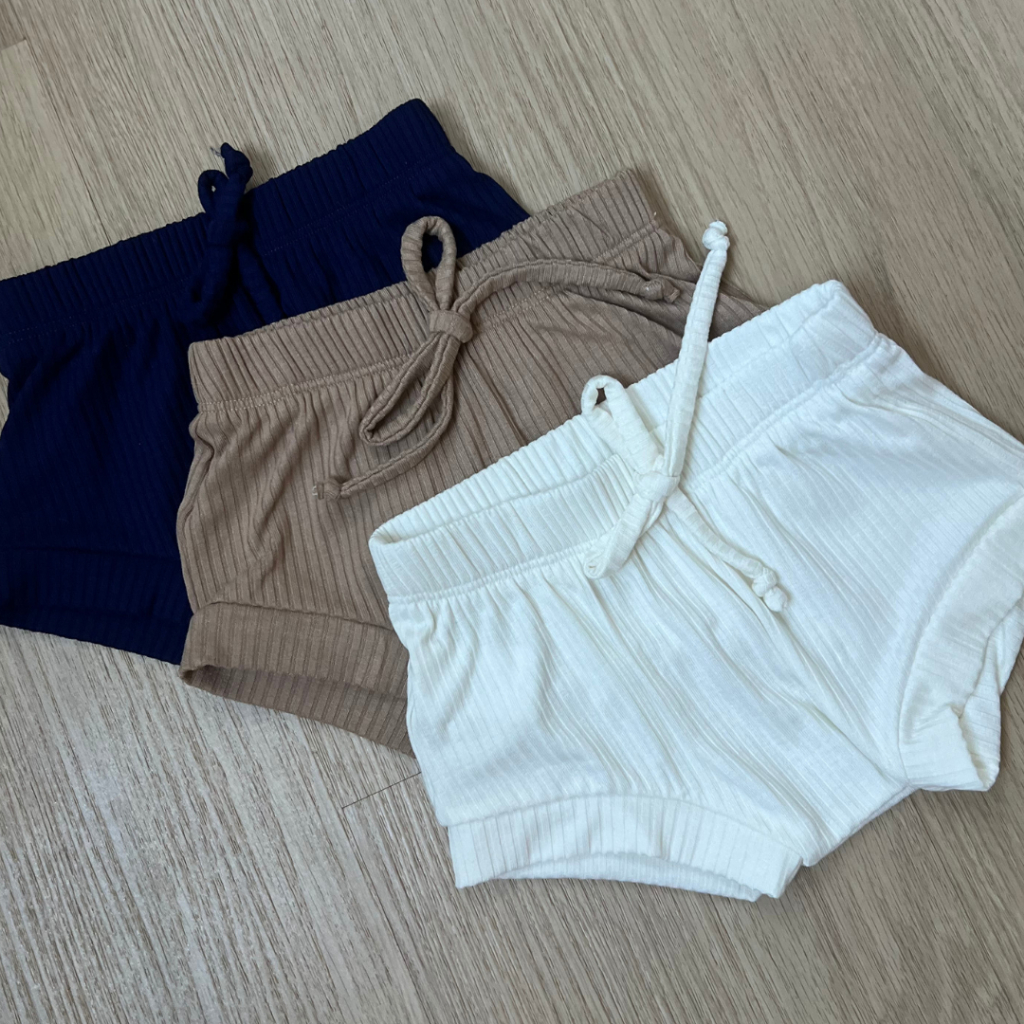 Short Bebê Tapa Fralda Infantil Canelado Menino Menina Unissex Liso e Estampado em Oferta na Shopee