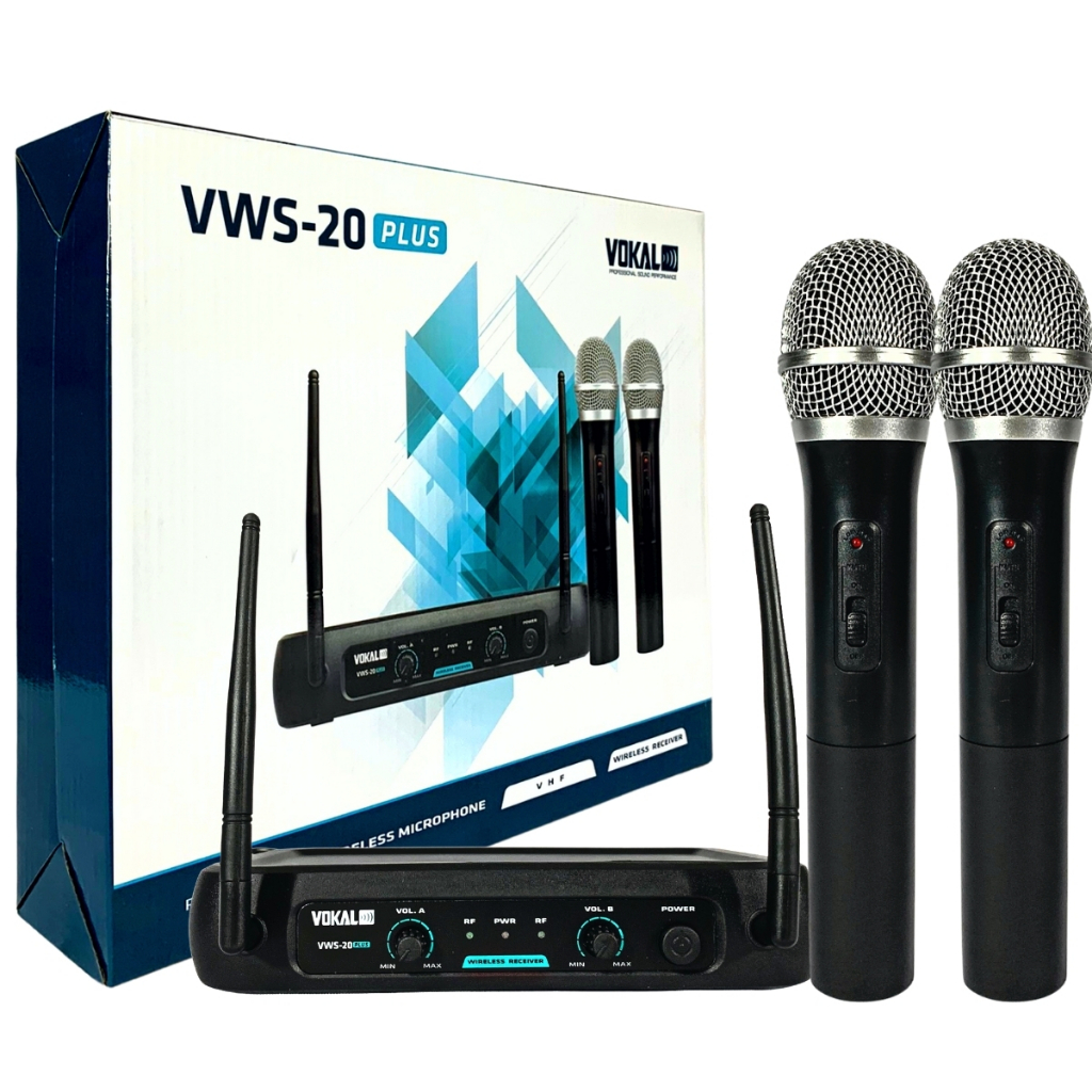 Microfone Sem Fio Vokal Vws20 Plus Vhf Duplo