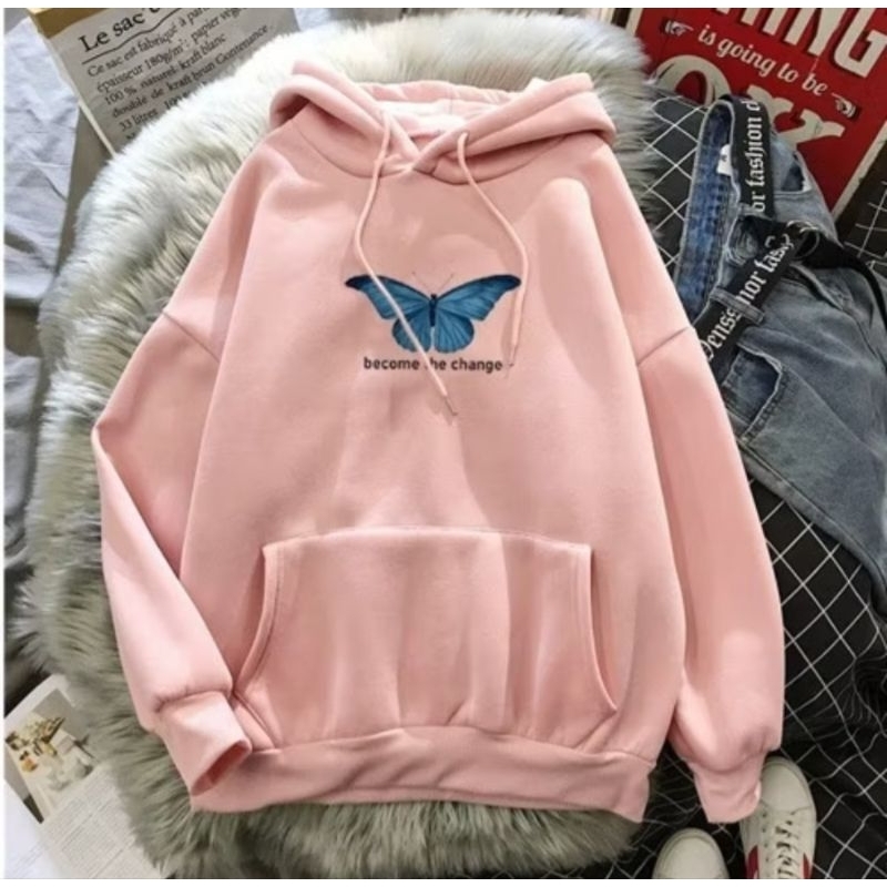 Moletom Canguru Borboleta Become The Change Moda Tumblr Fancy EUA