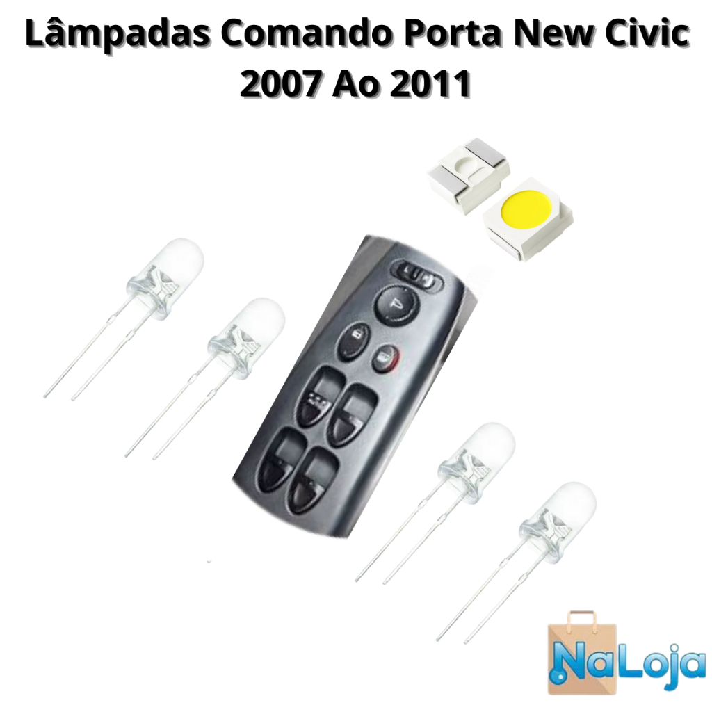 Lâmpadas Para o AR Comando Porta e Lâmpadas Botão Interruptor Farol de Milha New Civic 2007 Ao 2011