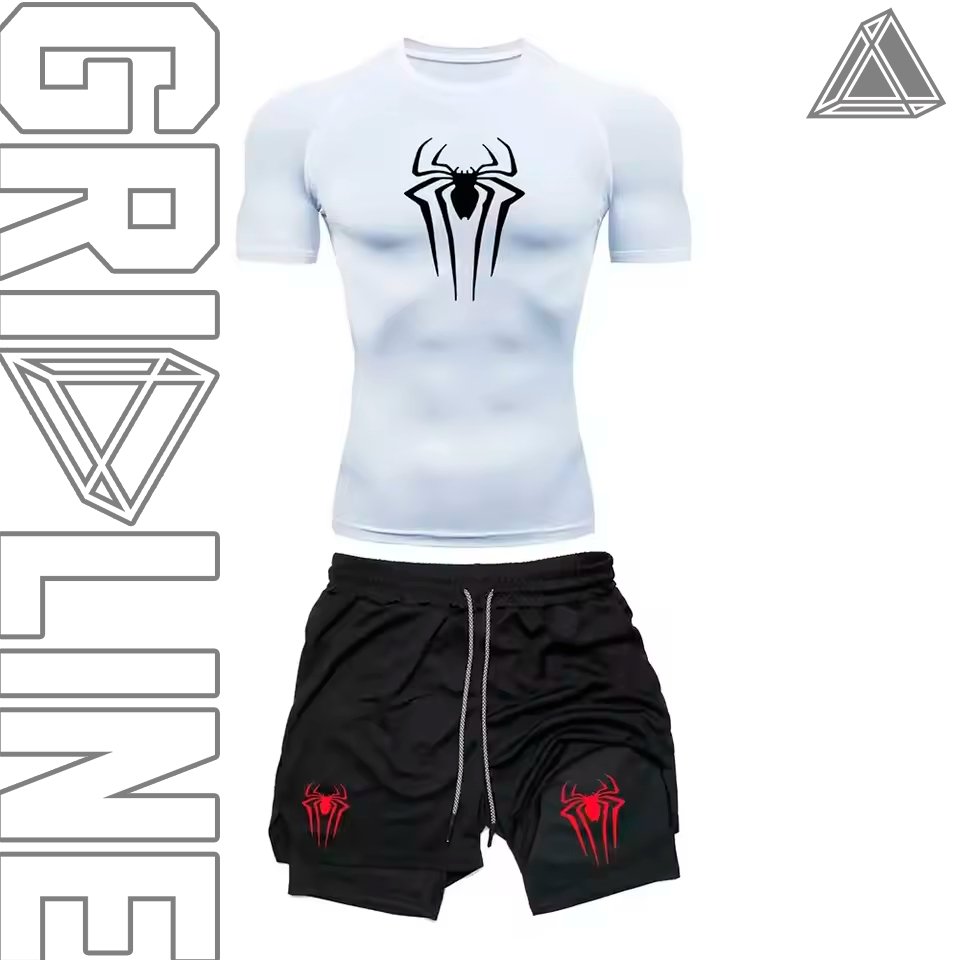 Kit Camiseta Compressão e Short compressão 2 Em 1 Bersek Aranha Anime Manga Simbolo Gotico Arte Geek em Oferta na Shopee