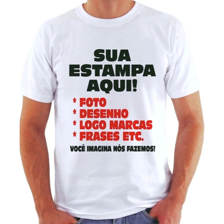 Camisa Personalizada Uniforme Blusa com Foto Frase em Oferta na Shopee