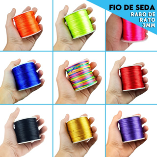 Fio De Seda Várias Cores - Cordão Rabo De Rato 3 Mm Rolo Com 25 Metros - Aero em Oferta na Shopee