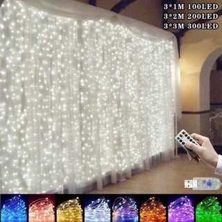 Cortina Led Luz Cortina 8 Função Controle Romântica Para Casamento De Natal Ao Ar Livre em Oferta na Shopee