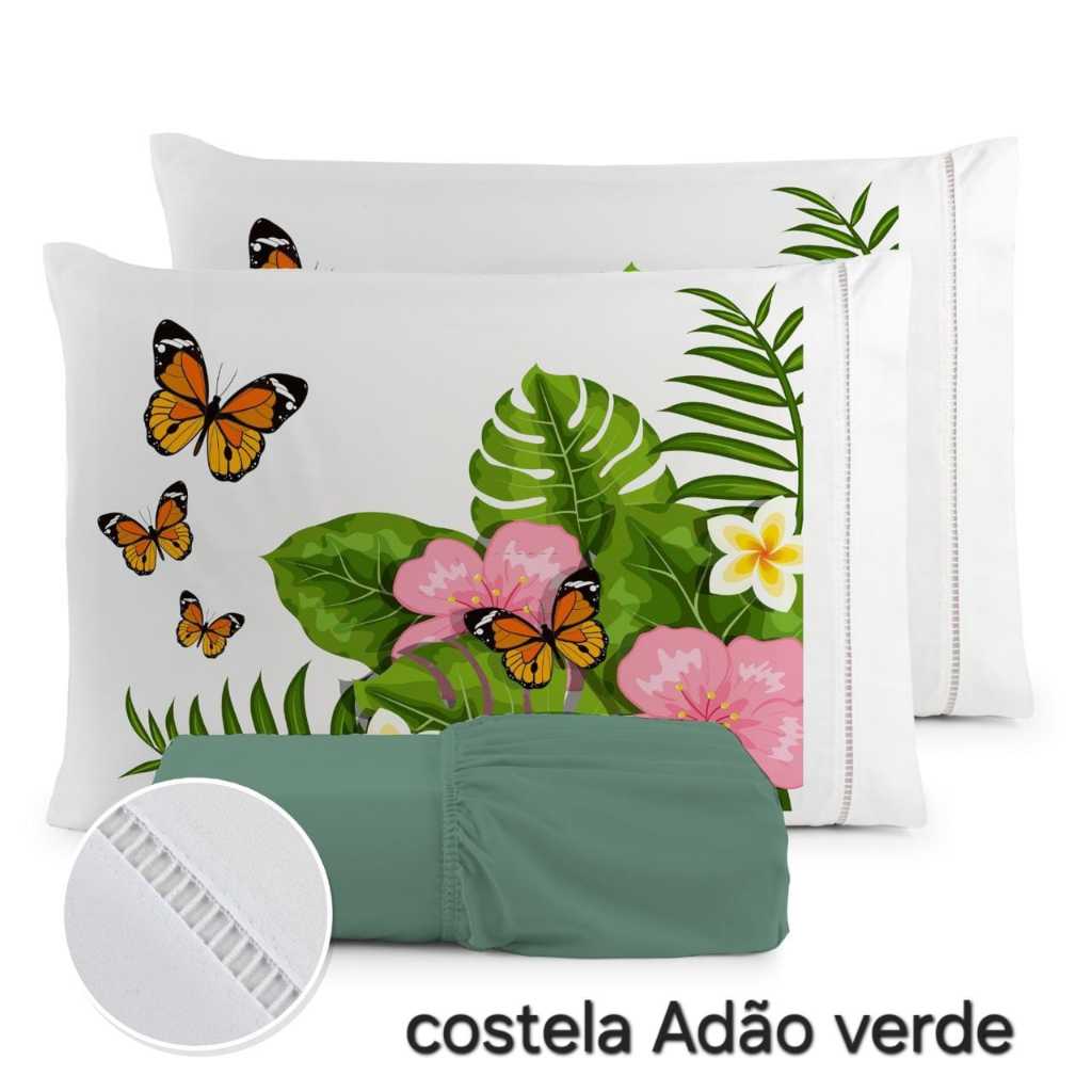 Jogo de Lençol Estampado king/Queen 3 Pcs  com elástico Solteiro - casal padrão