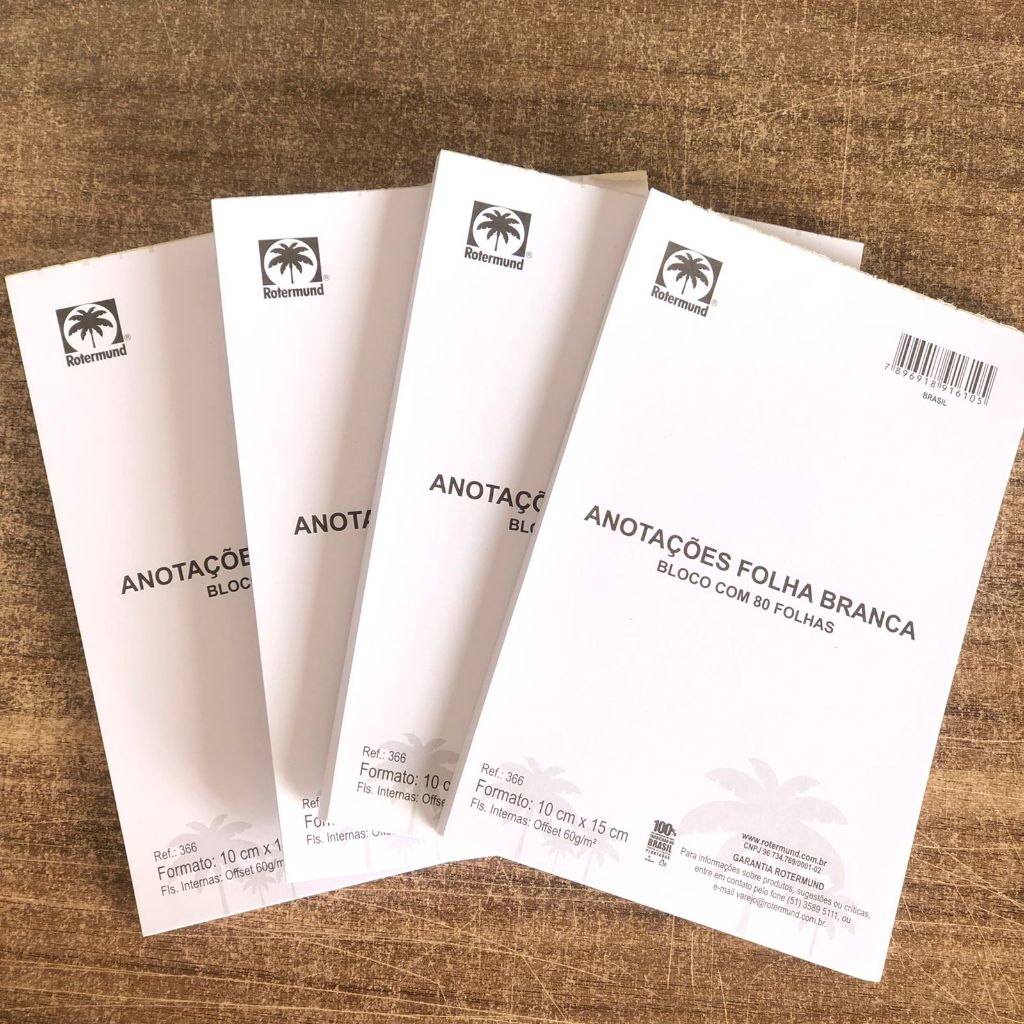 Kit com 4 blocos de Anotação 10cm x 15 cm - 80 folhas - Super Indicado para lembrancinhas