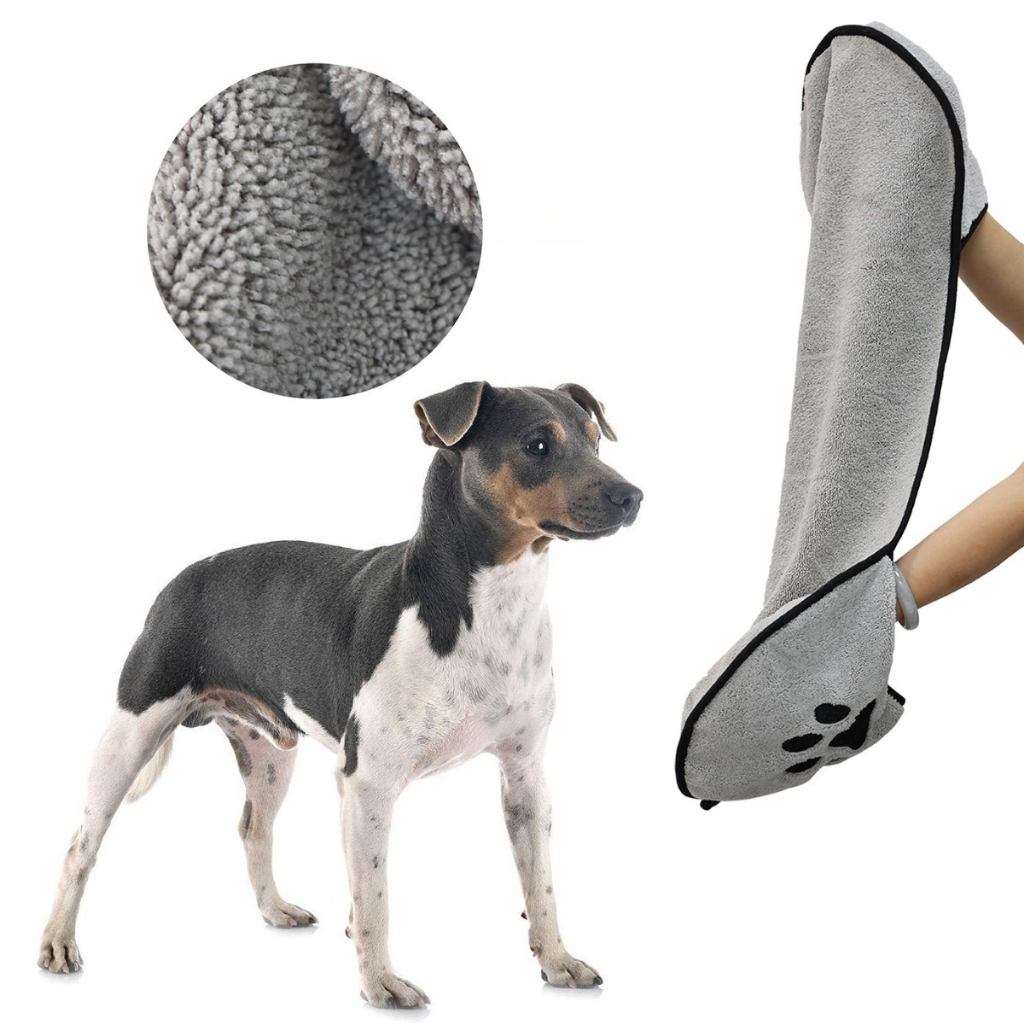 LUMAI Toalha para Cachorro Pet Canina de Microfibra Cães - Superabsorvente com Bolsos Seca...