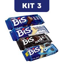 Kit Com 3 Unidade Chocolate Wafer Bis Lacta 100,8g