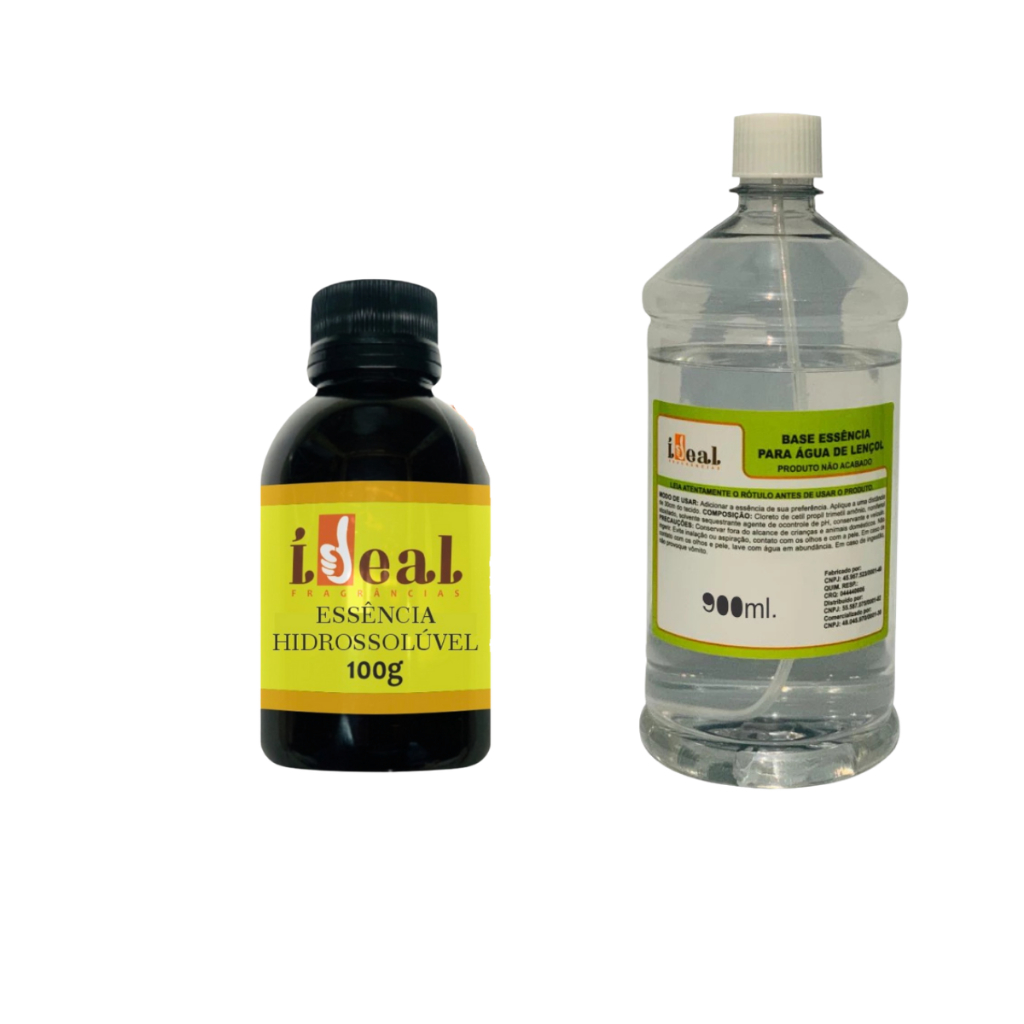 Kit com 1 Essência Hidrossolúvel 100 ml + 1 Base para Agua de Lençol 900ML