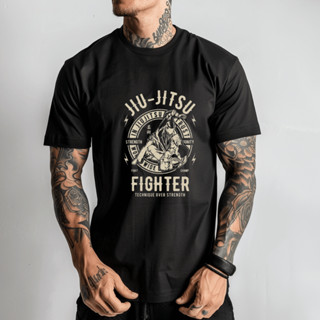 Camiseta Jiu Jitsu Fighter Regular Casual Algodão 30.1 Luta em Oferta na Shopee