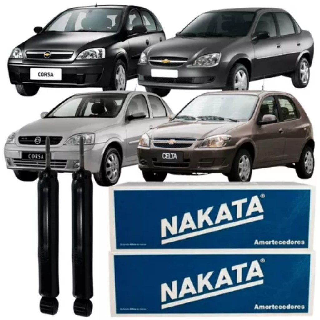Par Amortecedor Traseiro Lado Direito e Esquerdo Nakata Celta - Corsa - Corsa Sedan - Corsa Classic - Corsa Wagon Prisma