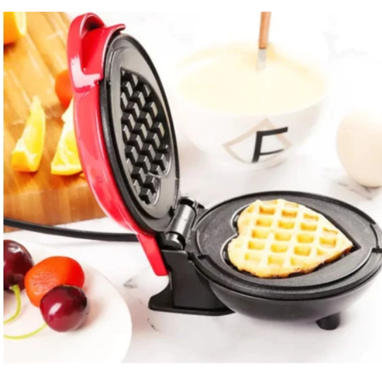 Mini Máquina De Waffle 110v Em Formato De Coração Forma De Waffle Mini Elétrico 1720