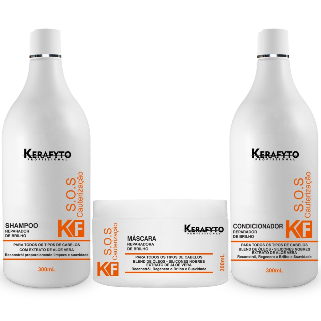 ✨ Kit SOS Cauterização Kerafyto Profissional - Reconstrução para cabelos quimicamente tratados