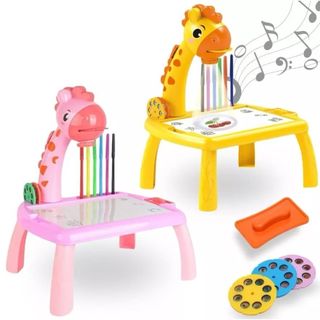 Mesa Projetora Lousa Mágica Infantil Brinquedo de Desenhar Pintar Colorir Acompanha Desenho Projetor