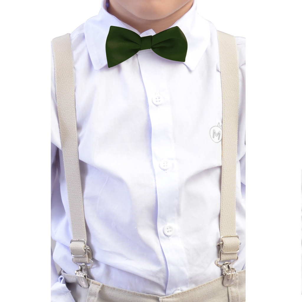 Kit Gravata E Suspensório Infantil Com Variação De Gravata E Suspensório Bege