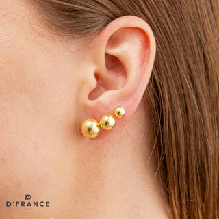 Trio De Brincos Bolinhas Douradas Banhado a Ouro 18K - D France Semijóias em Oferta na Shopee