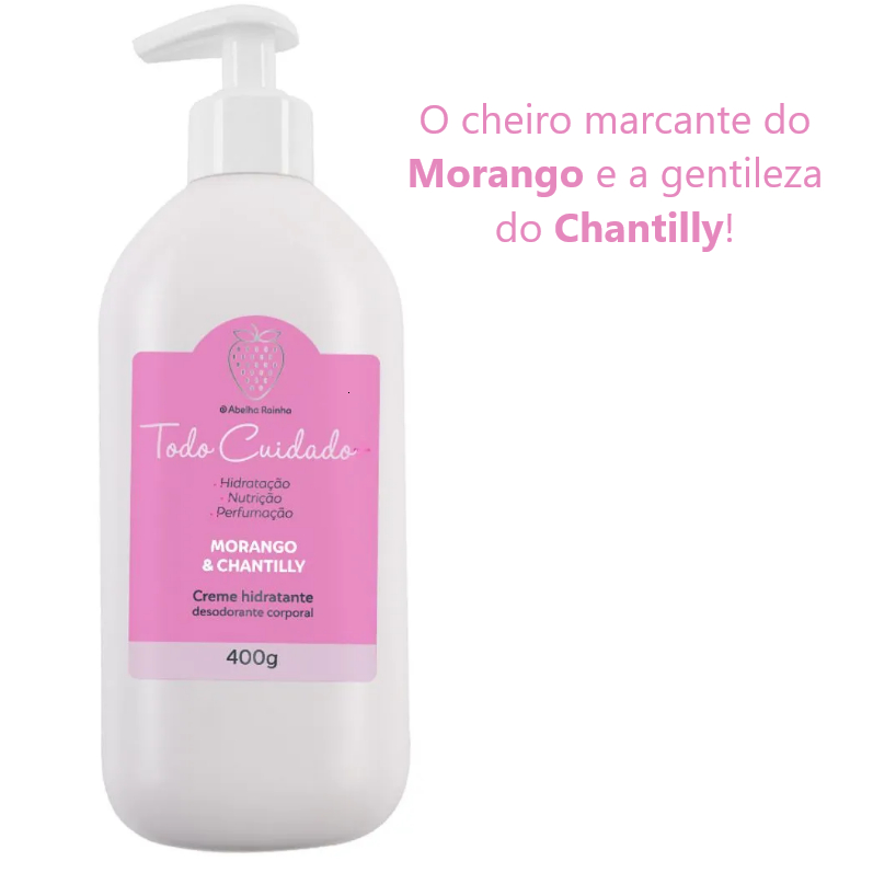 Hidratante Corporal Morango e Chantilly - Abelha Rainha 400g — imagem 2 de 2