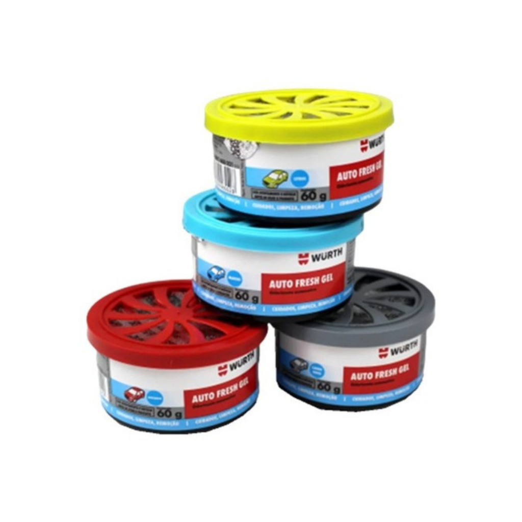 Aromatizante em Gel Cheirinho Para Carro 60g Morango / Carro Novo Wurth Auto Fresh