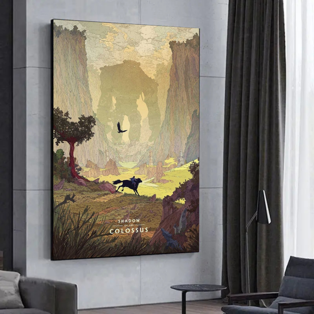 Quadro Parede Decorativo Shadow Of The Colossus Jogo SOTC Paisagem Montanhas 1 Peça Vários Modelos em Oferta na Shopee