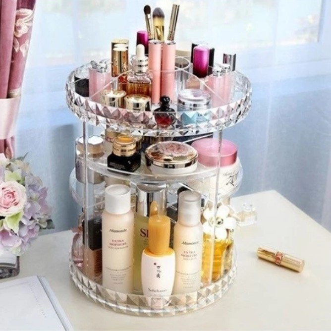 Organizador de maquiagem Giratório 360º Acrílico Suporte de Cosméticos 7136 em Oferta na Shopee