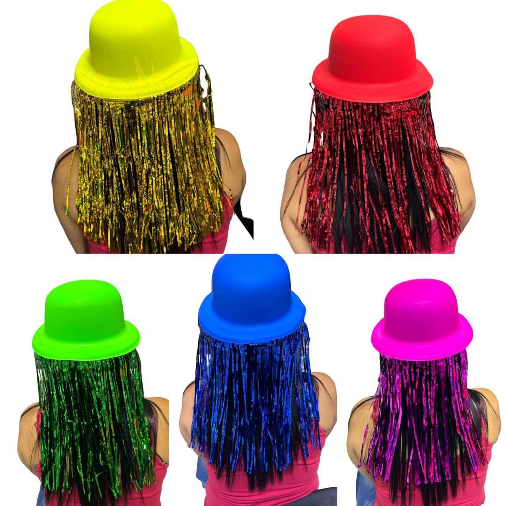 Kit com 24 Chapéu Malandro Neon Sortido Balada Casamento Festa Panamá chapéus rave