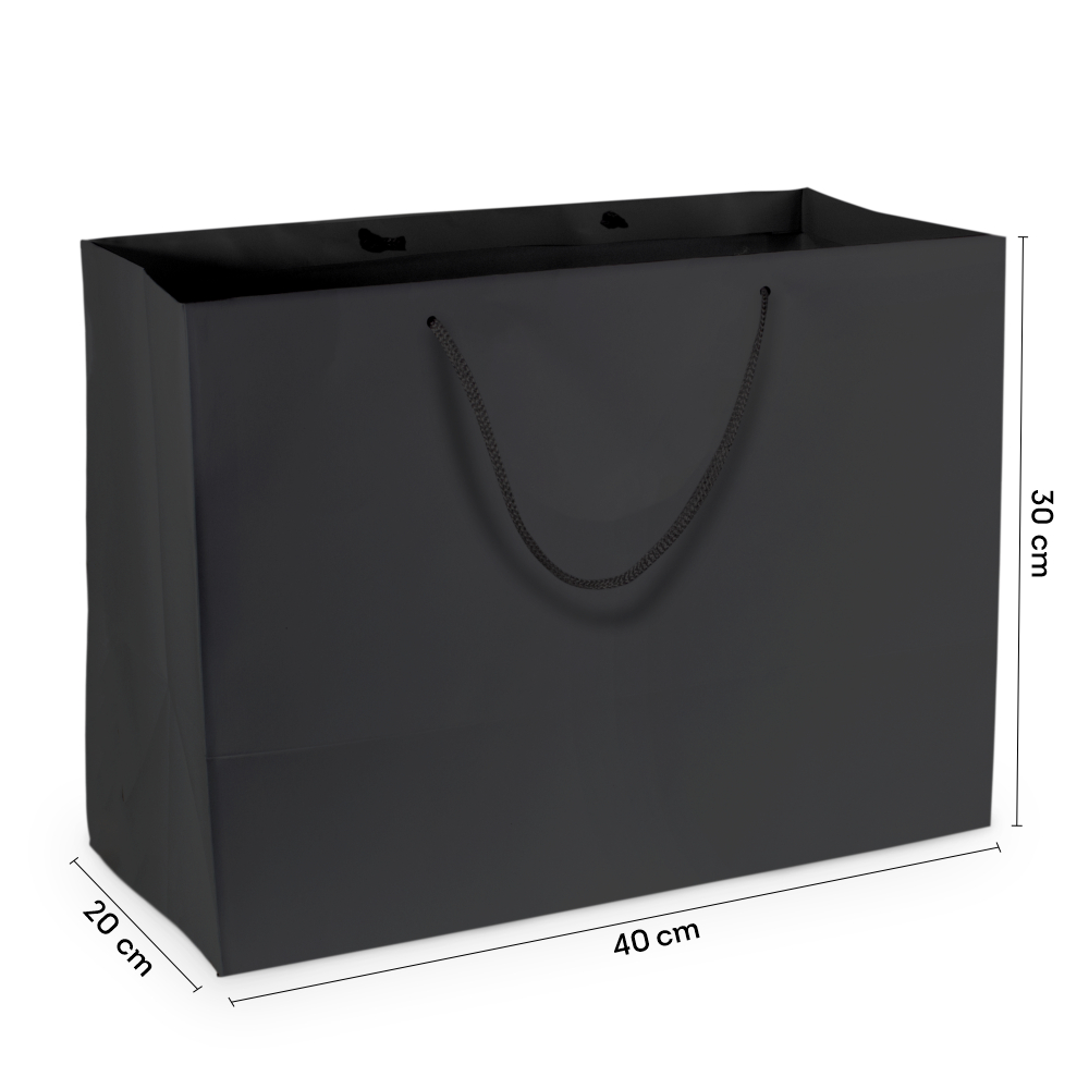 Sacola Papel G Grande Preta 40x30x20 cm 10 Unidades