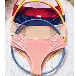 Kit 4 Calcinhas Pala Dupla Com Renda Calçola Senhora Cintura Alta Lingerie Conforto Forro Algodão Micro fibra em Oferta na Shopee