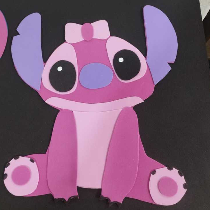 Kit Stitch e Angel Aplique grande em EVA 31 x 25 cm