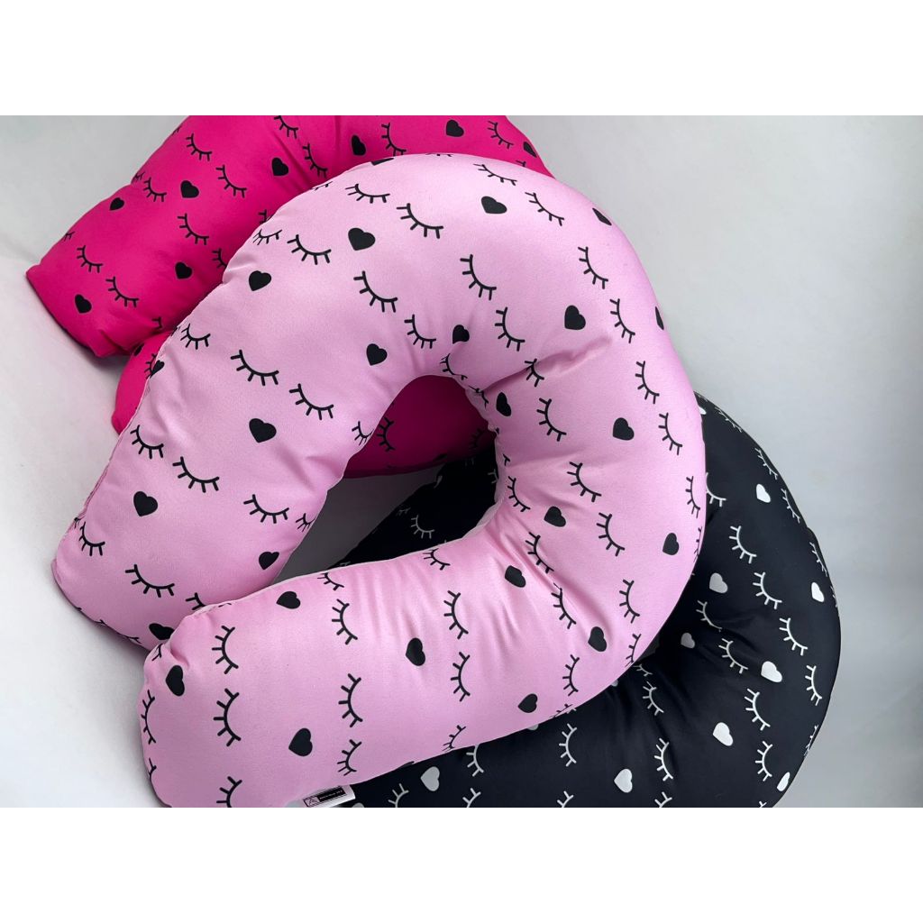 Almofada de Pescoço com Design de Cílios Postiços - Conforto para Viagens e Maquiagem em Oferta na Shopee
