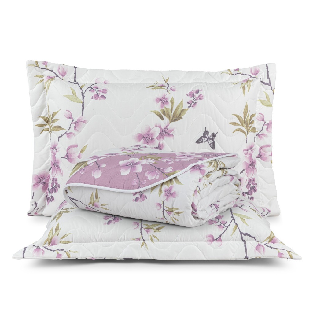 Cobre Leito Queen 3 Peças 200 Fios Dupla Face Colcha Gold