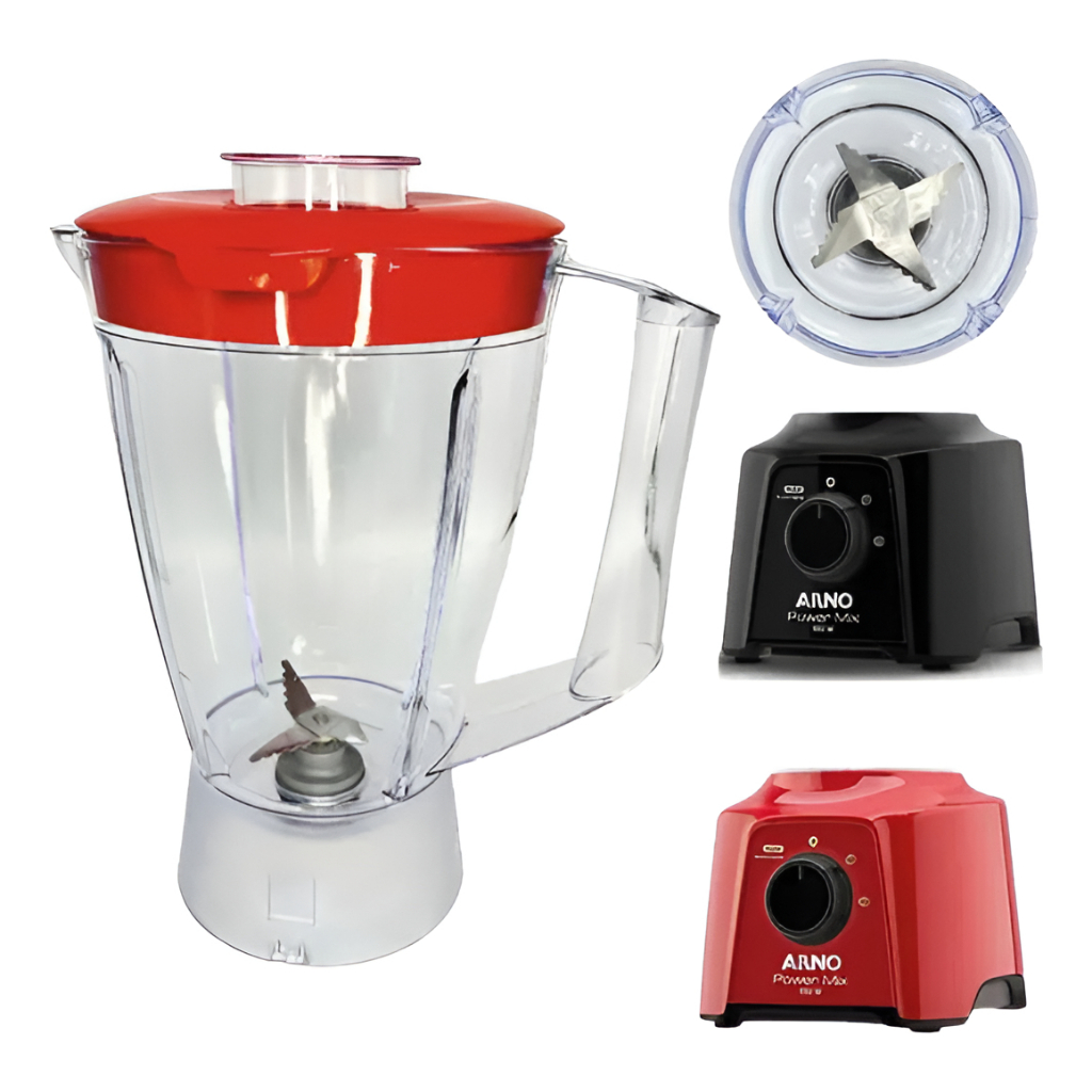Copo Liquidificador Compatível com Arno Power Mix 550w Vermelho — imagem 2 de 2